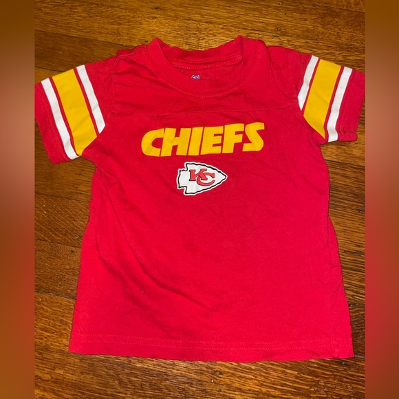 KC Chiefs Yellow & Pink On Red Tee